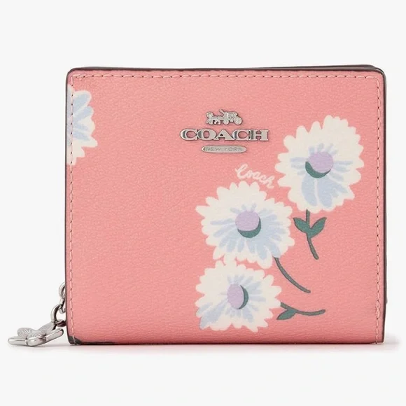 Pink Coach Bi-Fold Wallet, Daisy Print bubblegum color - Picture 2 of 16